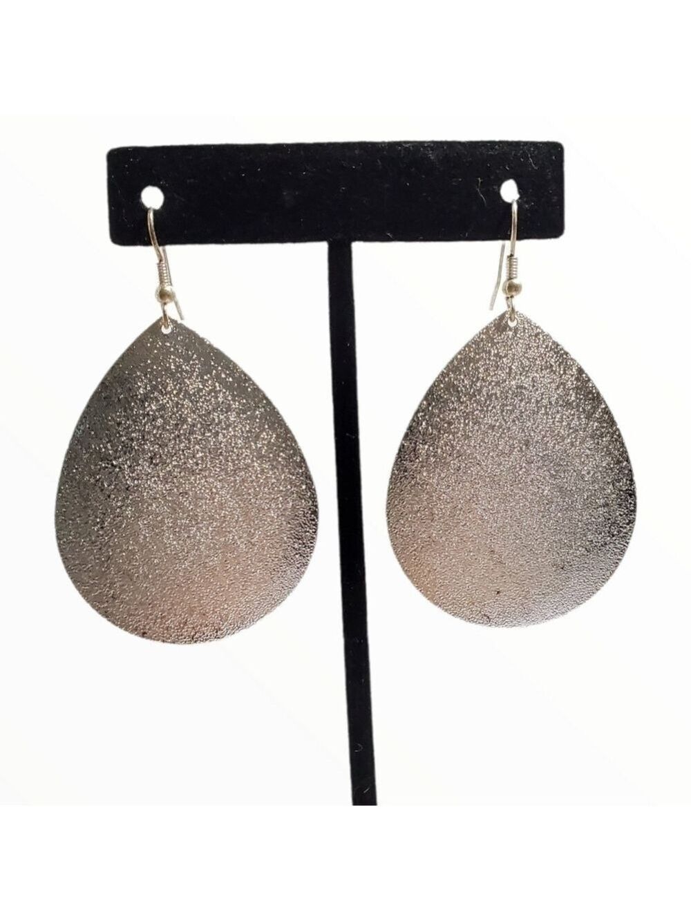 Silvertone drop dangle teardrop earrings